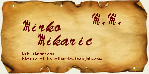 Mirko Mikarić vizit kartica
